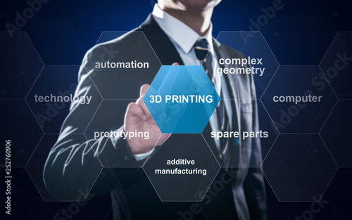 Schilderij op canvas Concept about 3D printing which is an innovative additive manufacturing technolo