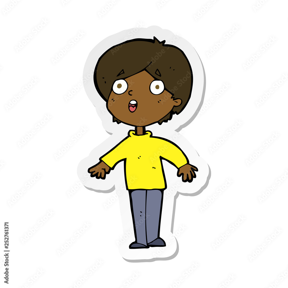 sticker of a cartoon surprised man sticker of a cartoon surprised man