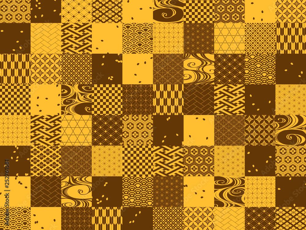 和柄パターン 市松模様 黄色 Stock イラスト Adobe Stock 和柄パターン 市松模様 黄色 Stock イラスト Adobe Stock