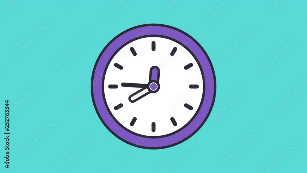 animation of animated clock ticking flat style animation of animated clock ticking flat style
