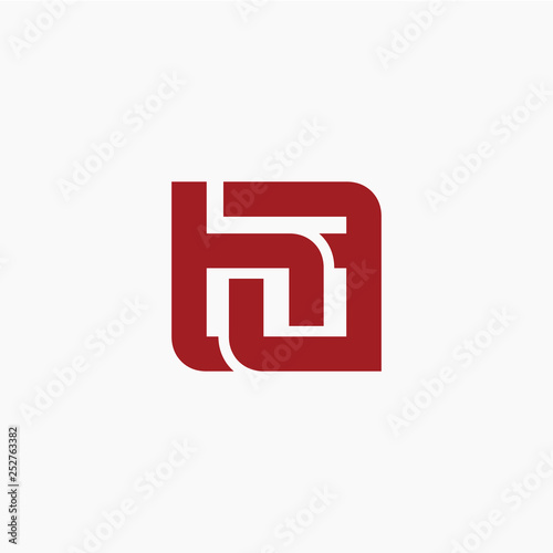 initial letter ba red logo design, vector illustration.