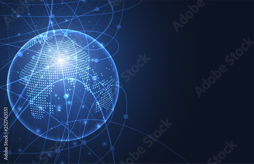 Global network connection. World map point and line composition concept of global business. Vector Illustration