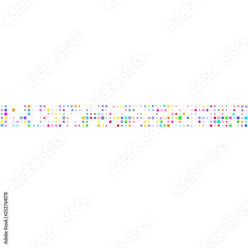  Ornament of multicolored dots  on white background © Olena