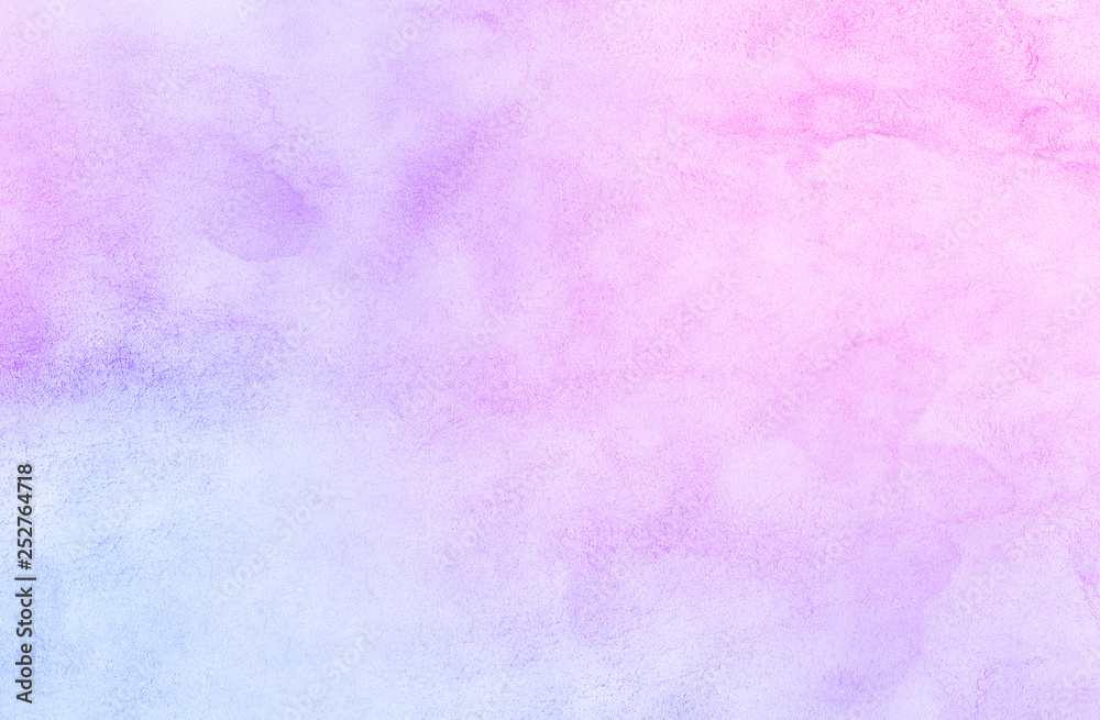 Smooth vibrant light pink, purple shades and blue watercolor paper textured illustration for grunge design, vintage card, templates. Pastel colors wet effect hand drawn canvas aquarelle background Smooth vibrant light pink, purple shades and blue watercolor paper textured illustration for grunge design, vintage card, templates. Pastel colors wet effect hand drawn canvas aquarelle background