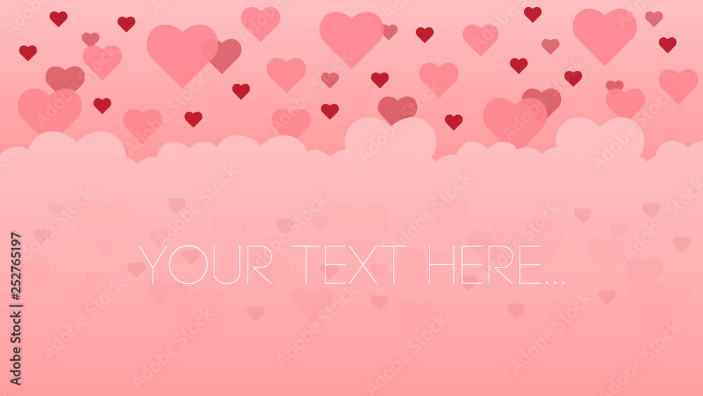Valentine's Day Simple background design with lots of flying hearts. vector illustration.