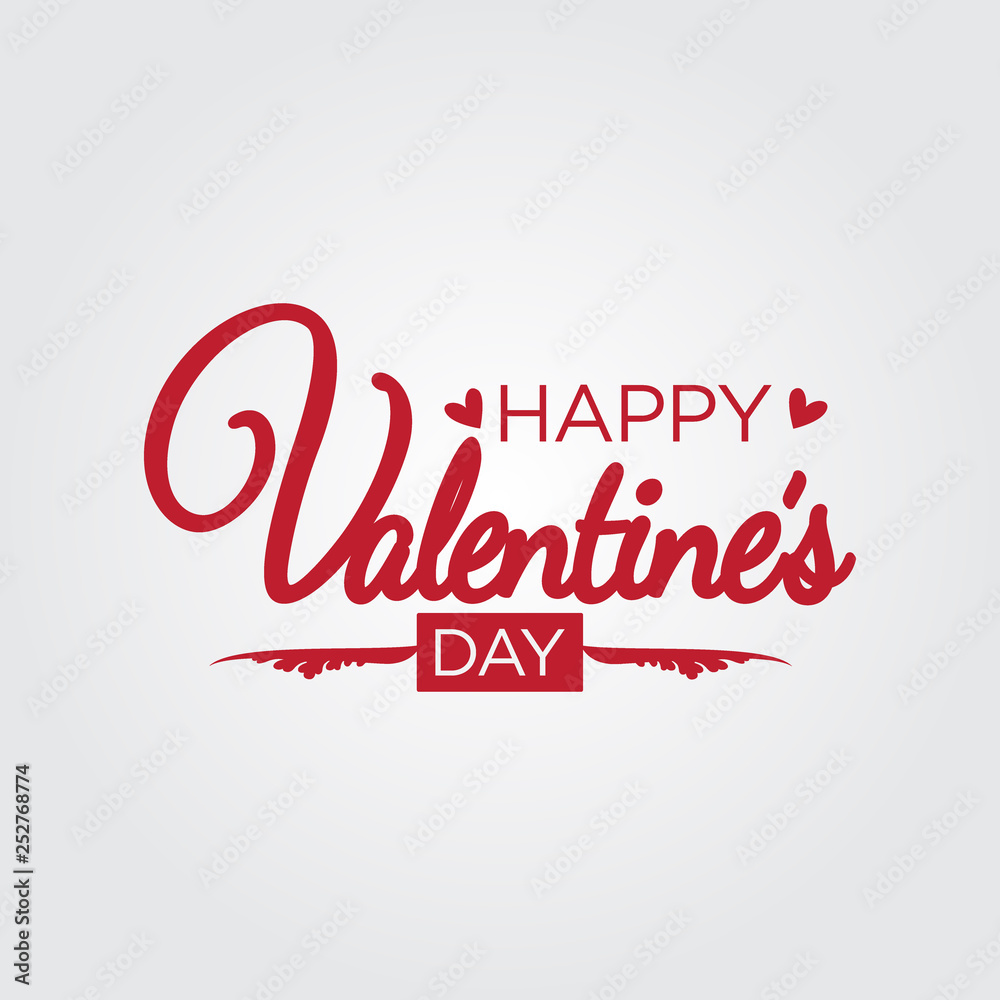 Valentine's Day greeting with Red Hearts isolated on white Background.