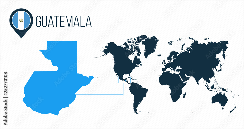 Guatemala Map Located On A World Map With Flag And Map Pointer Or Pin 1000 F 252770103 OfraZIrKcJ4hYRuOxpFfvdJ4sWhP60FK 