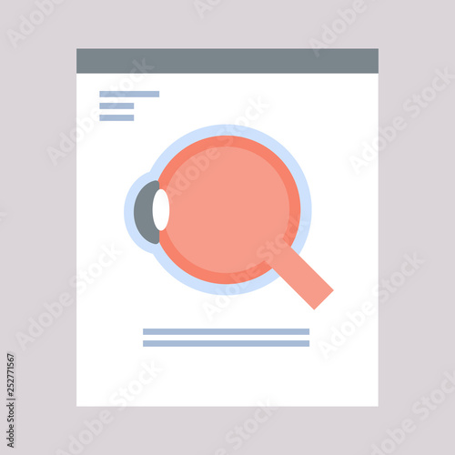 internal structure human eye anatomy detailed eyeball icon medical board healthcare concept flat