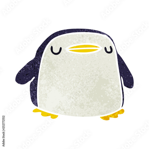 retro cartoon kawaii of a cute penguin