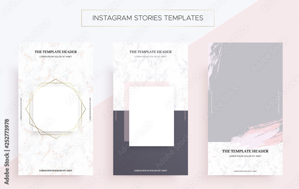 Instagram stories banner templates with Marble