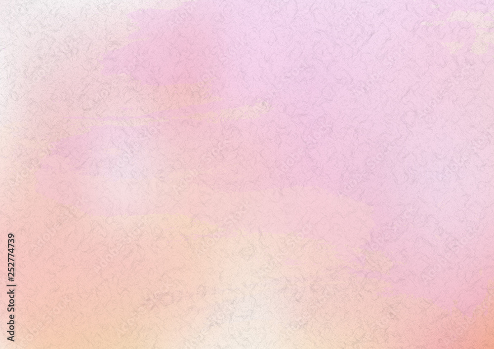 ピンク色の水彩絵具イメージ背景素材-和紙テクスチャ