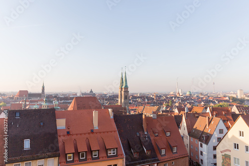 Traditional Street view of Nuremberg.Cityscape of Bavaria, Germany, old Europe.