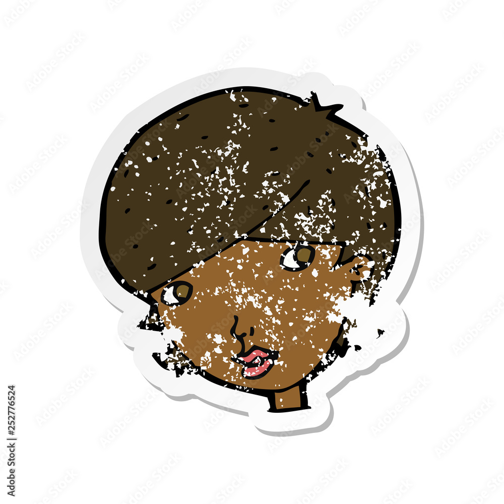 Fototapeta premium retro distressed sticker of a cartoon friendly woman