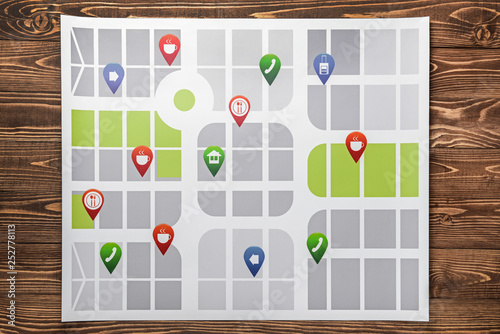 Map with location pointers ...