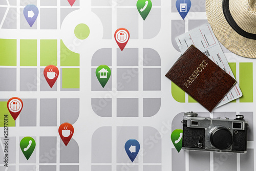 Photo camera, passport and ...