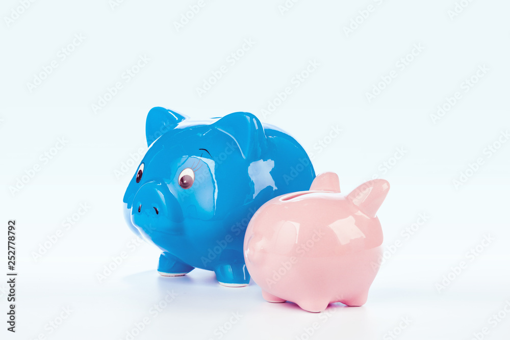 Group of colorful piggy banks