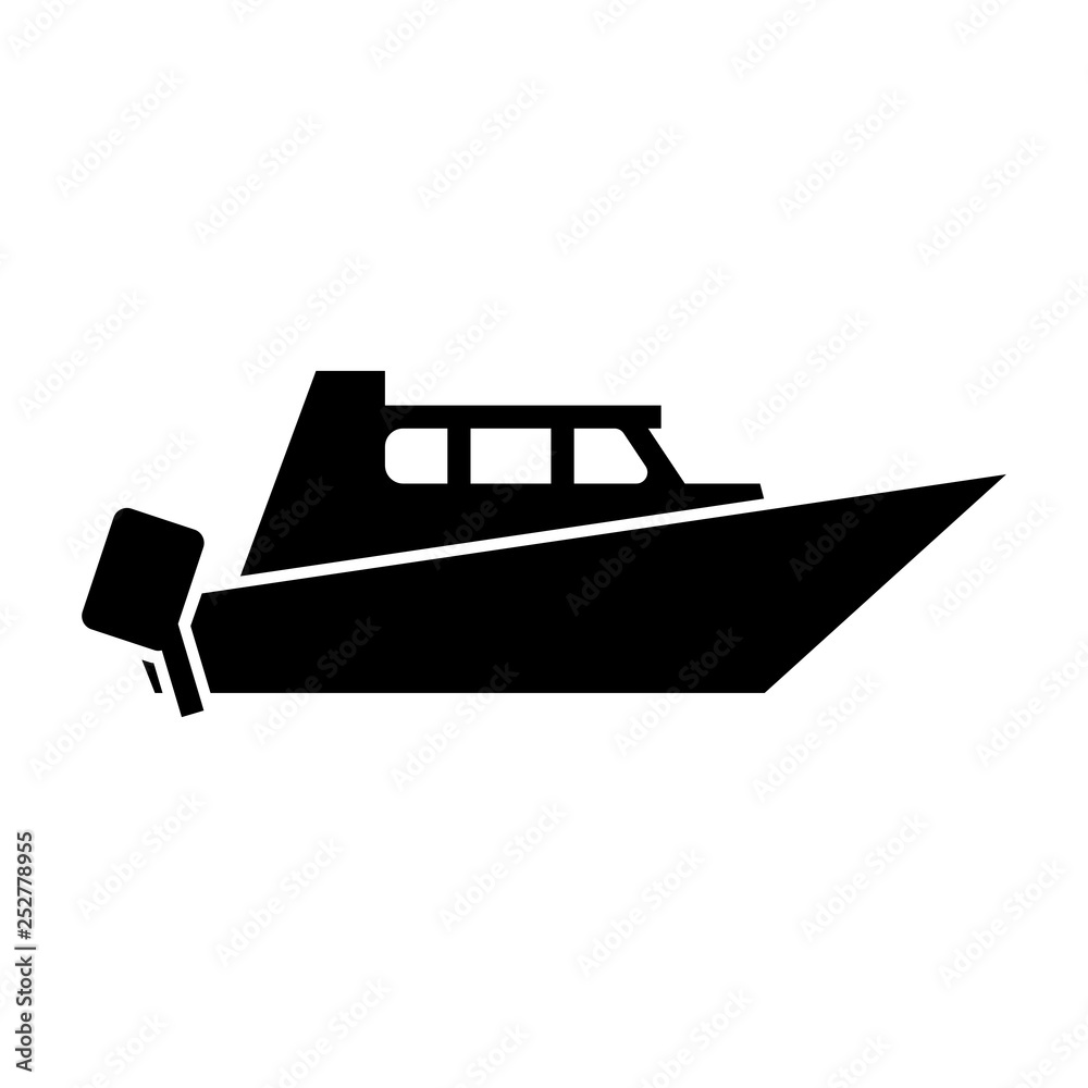 Speedboat icon in trendy isolated on white background. vector illustration, EPS 10. vector Speedboat icon in trendy isolated on white background. vector illustration, EPS 10. vector