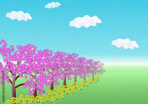花のある風景・春・桜と菜の花 © Tom.Msn&Gafuu