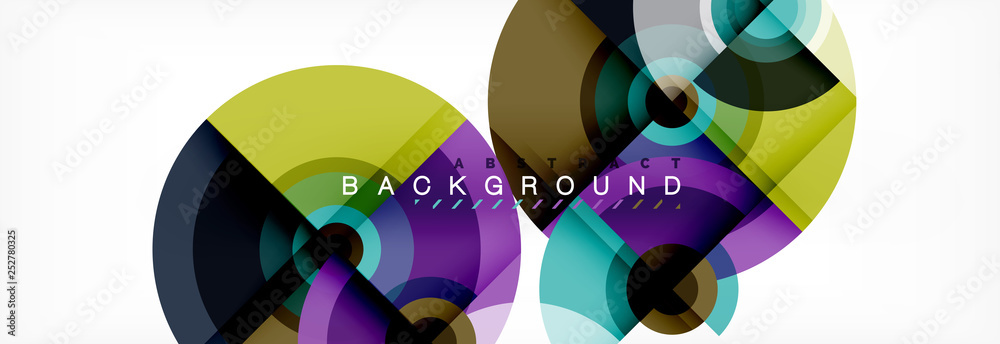 Flying circles geometric abstract background Flying circles geometric abstract background