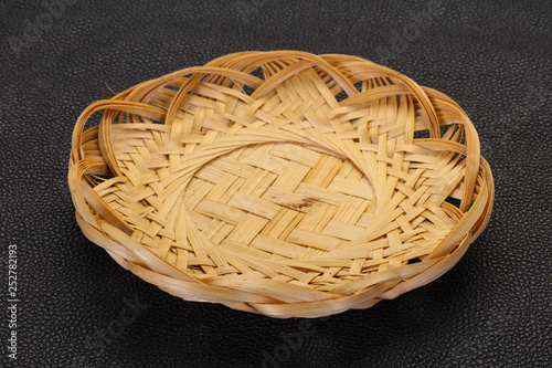 Empty wicker bowl