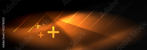 Neon glowing techno lines, hi-tech futuristic abstract background template with lines