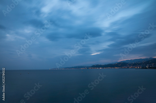 Long exposure  Twilight and Sea Landscape