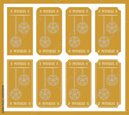 Two of pentacles Tarot of the symbols golden and white