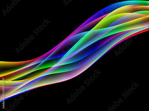 dinamyc flow, stylized  waves, vector