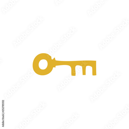 cartoon doodle of a brass key