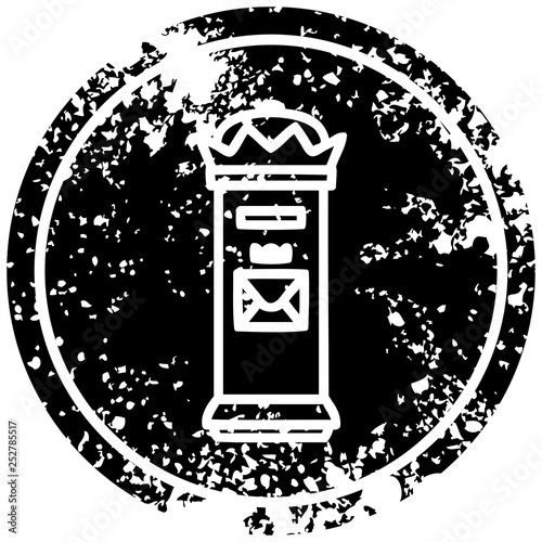 British postbox distressed icon