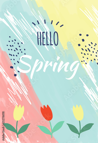 Spring banner or postcard. Spring calendar illustration