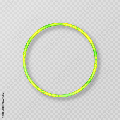 Bright yellow-green frame with neon effect on a transparent background