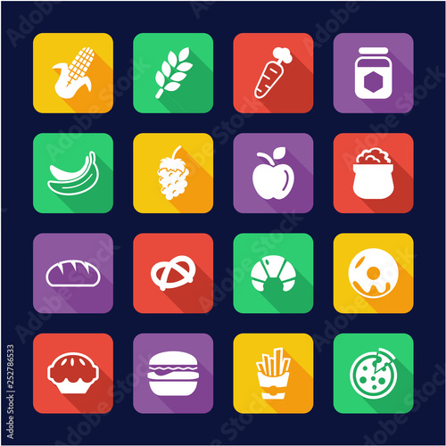 Carbohydrate Food or Carbs Food Icons Flat Design