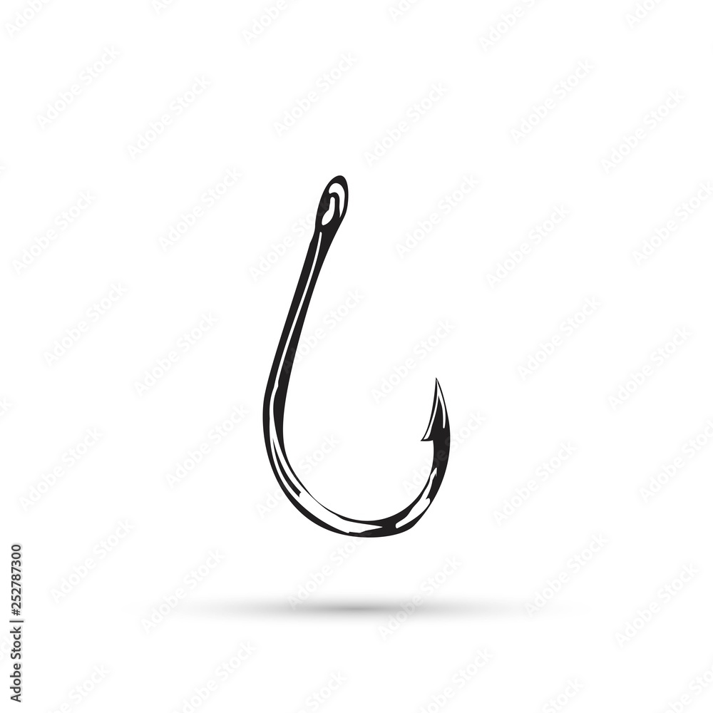 Fishing hook isolated on white vector illustration