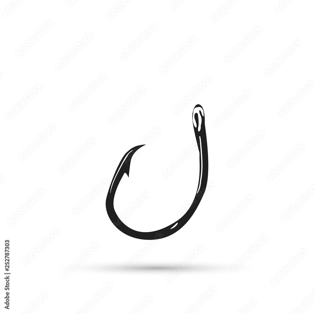 Fishing hook isolated on white vector illustration Fishing hook isolated on white vector illustration