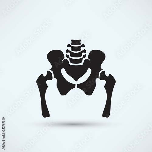 pelvis skeleton silhouette icon