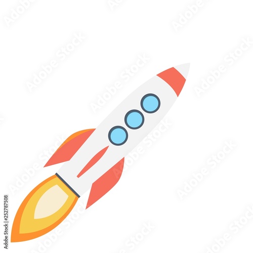 Colored rocket ship icon in flat design. Free Download Colored rocket ship icon in flat design. - GFXLoad