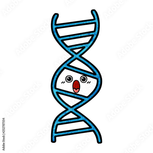 retro grunge texture cartoon DNA strand