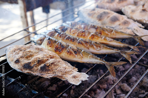 F in salt on the coals is a traditional Thai dishish