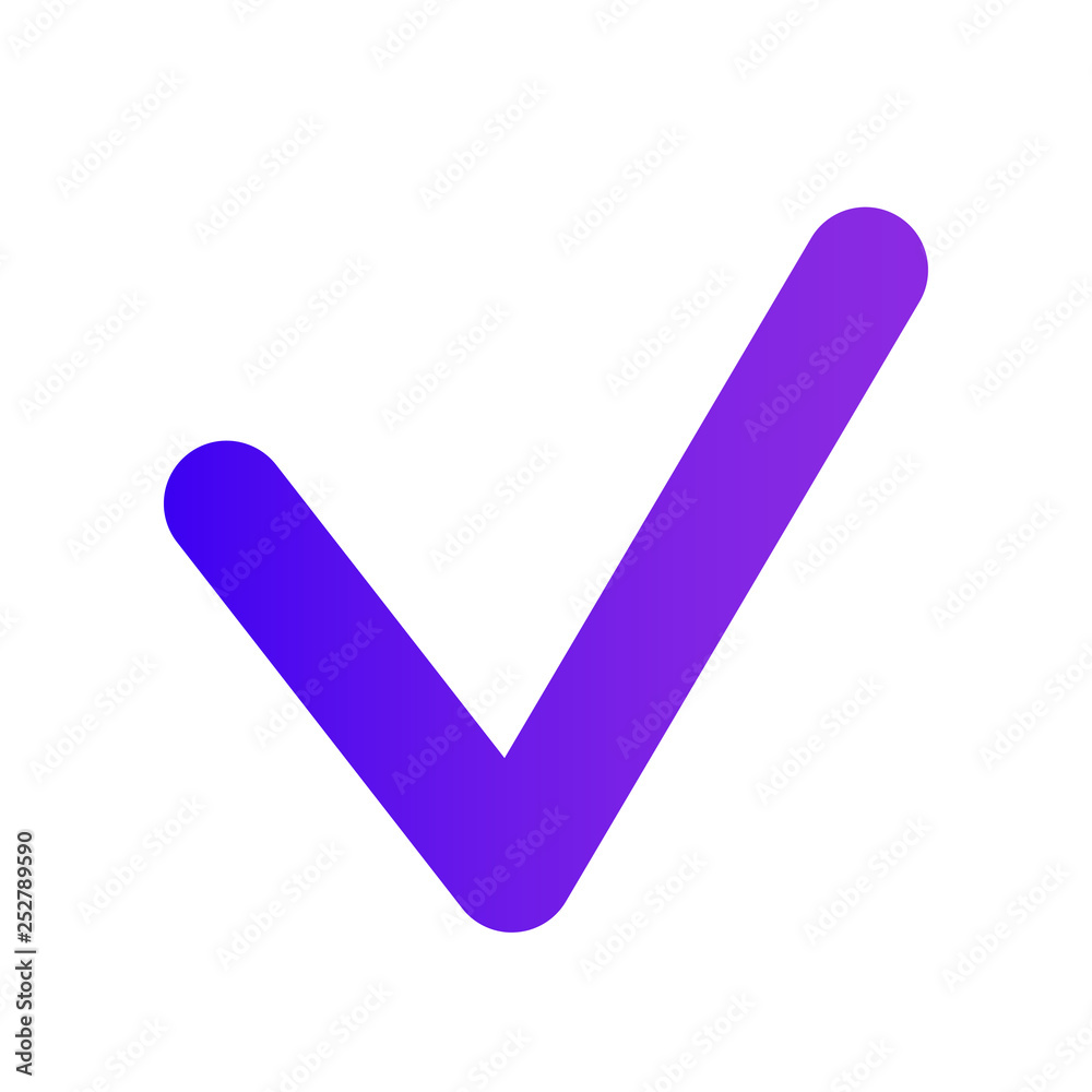 Checkbox icon. Thin Checkmark. Purple gradient Checkbox icon. Thin Checkmark. Purple gradient
