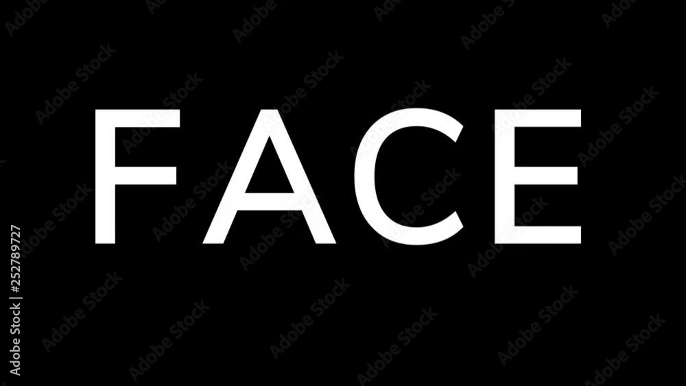 From the Glitch effect arises text FACE. Then the TV turns off. Alpha channel Premultiplied - Matted with color black From the Glitch effect arises text FACE. Then the TV turns off. Alpha channel Premultiplied - Matted with color black