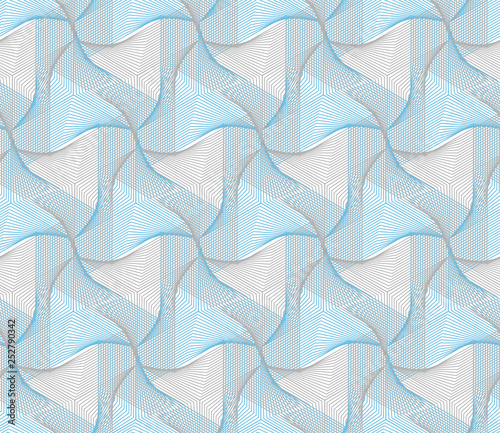 Guilloche vector seamless pattern. Color background with thin lines and optical blending effect