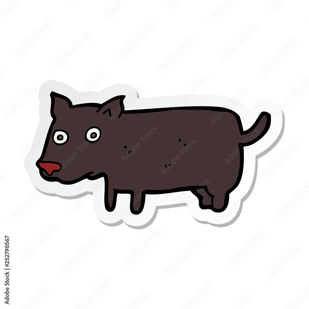 sticker of a cartoon little dog