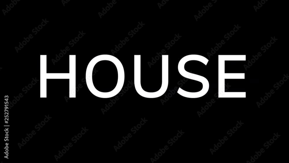 From the Glitch effect arises text HOUSE. Then the TV turns off. Alpha channel Premultiplied - Matted with color black From the Glitch effect arises text HOUSE. Then the TV turns off. Alpha channel Premultiplied - Matted with color black