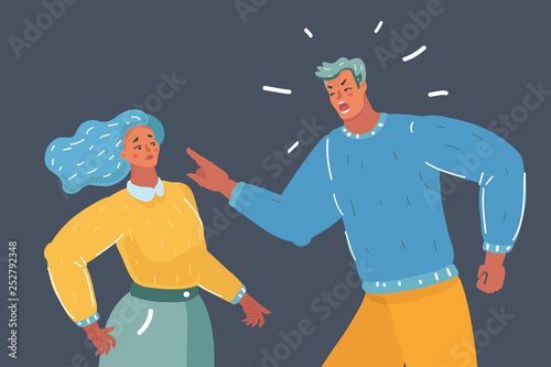 Angry male roar at woman