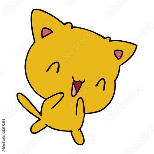 cartoon of cute kawaii cat