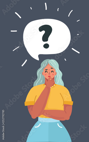 Woman is thinking. Woman decides.