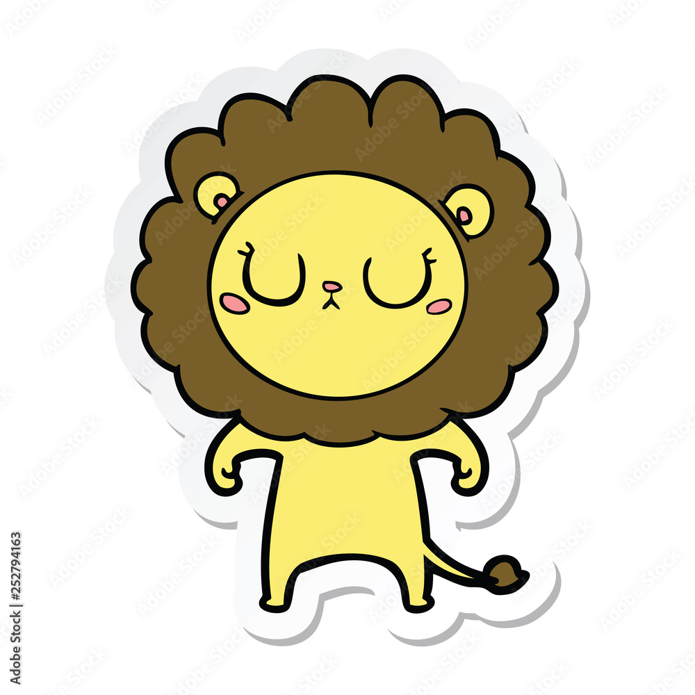 sticker of a cartoon lion sticker of a cartoon lion