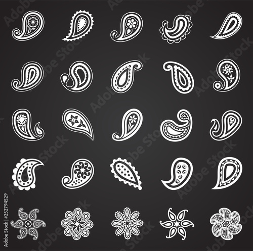Buta icons set on black background for graphic and web design. Simple vector sign. Internet concept symbol for website button or mobile app.