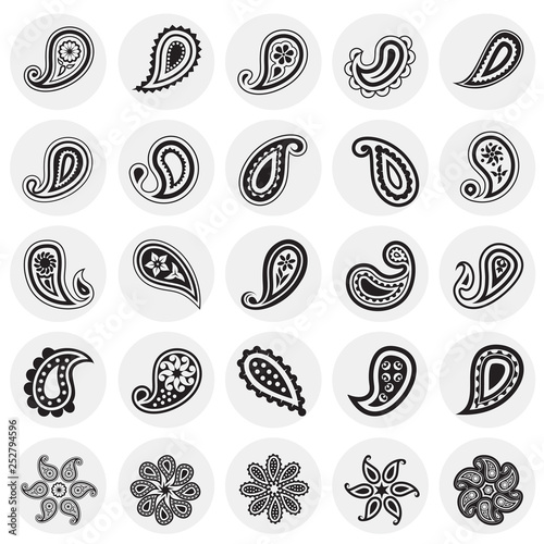 Buta icons set on circles background for graphic and web design. Simple vector sign. Internet concept symbol for website button or mobile app.